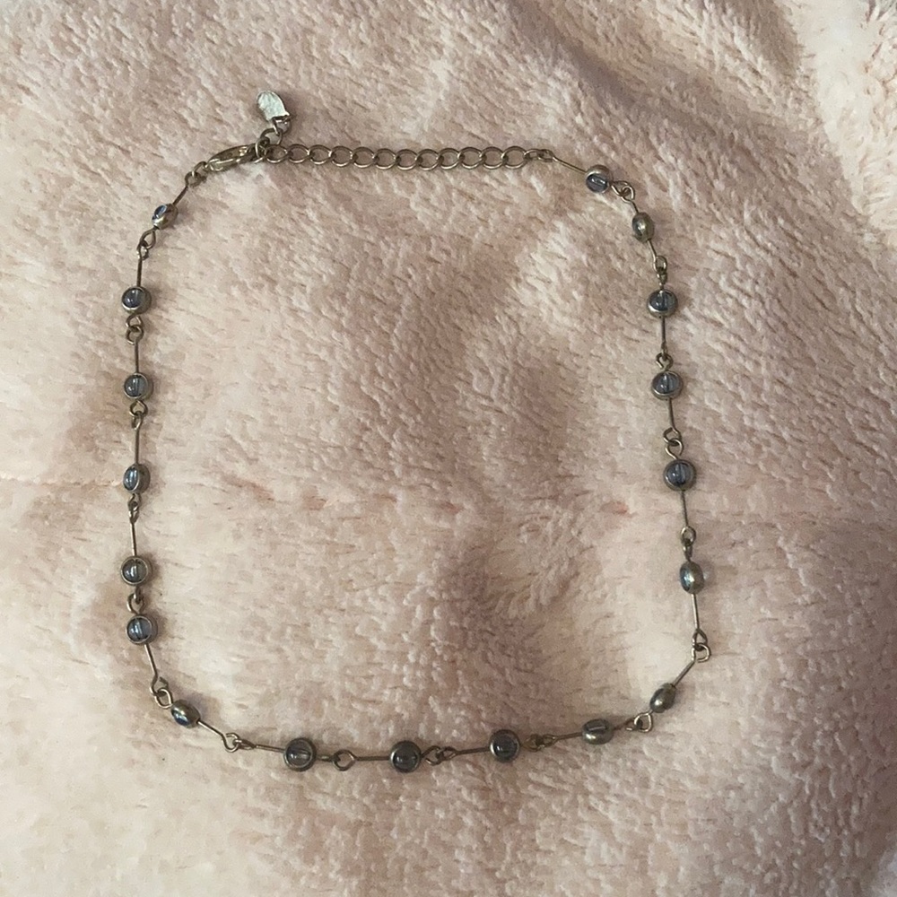 Vintage 90’s Blue And Silver Cool Jewels Choker